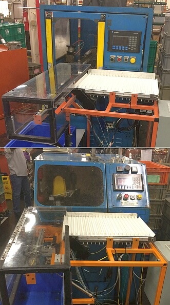 Machine cells with LP Series conveyors