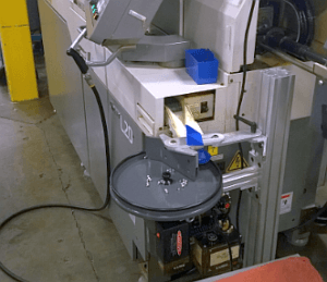 RTA-012 rotary table accumulator mounted as parts catcher