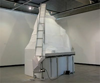 Andrew Dominick art sculpture "Avalanche" using Lite Series Mini-Mover conveyors, displayed in Los Angeles galleries