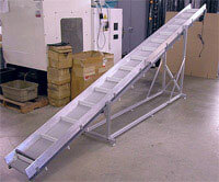 Angle-adjustable Incline Decline portable LP Series conveyor with cleated belt