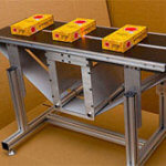Custom LP Series Mini-Mover Conveyor for ink jet printing, and coding with light sensor