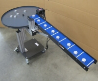 Uni-Mate combines conveyor, rotary table accumulator (RTA) and indexing. Model 80-032 shown here