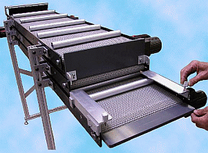 Custom Triple Stacked Lite Series Mini-Mover Conveyors for Limited-Space Parts Collection