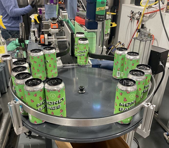 Mini-Mover Rotary Table Accumulator Speeds Up Beer Canning Line
